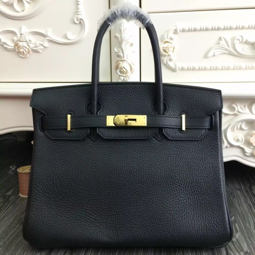 Hermes Birkin 30cm 35cm Bag In Black Clemence Leather