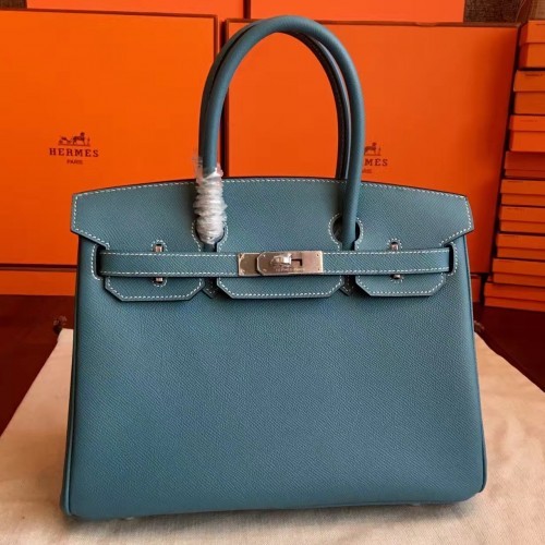 Hermes Blue Jean Epsom Birkin 35cm Handmade Bag
