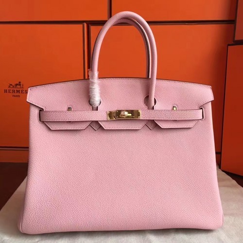 Hermes Pink Clemence Birkin 40cm Handmade Bag