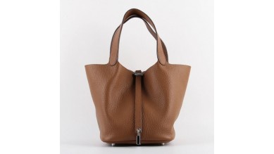 Hermes Picotin Lock Bag In Brown Leather