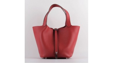 Hermes Picotin Lock Bag In Red Leather