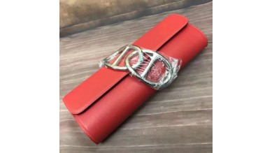 Hermes Handmade Egee Clutch In Red Swift Leather