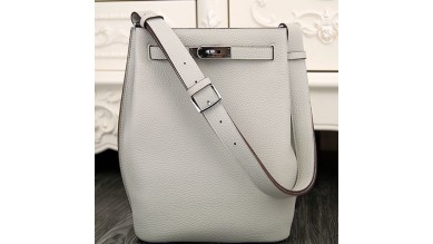 Hermes So Kelly 22cm Bag In White Leather