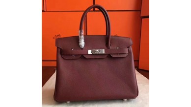 Hermes Bordeaux Epsom Birkin 30cm Handmade Bag