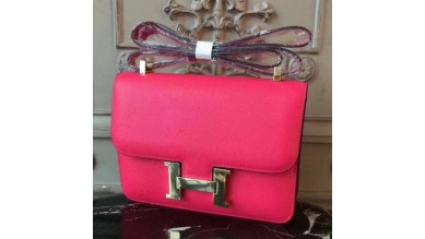 Hermes Red Constance MM 24cm Epsom Leather Bag