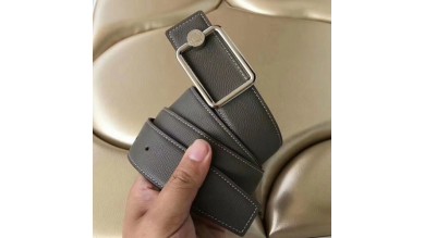Hermes Oscar Buckle 40 MM Belt Etoupe Reversible Leather