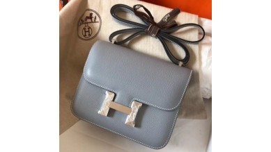 Hermes Mini Constance 18cm Epsom Blue Lin Bag