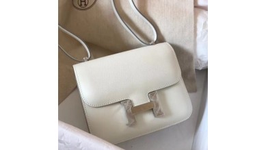 Hermes Mini Constance 18cm White Epsom Bag