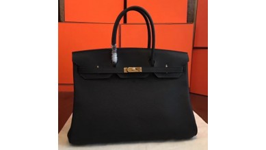 Hermes Black Clemence Birkin 40cm Handmade Bag