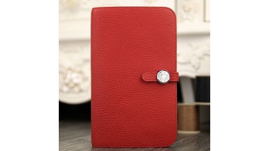 Hermes Dogon Combine Wallet In Red Leather