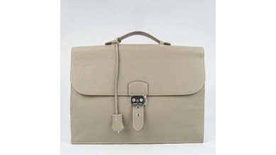 Hermes Grey Sac A Depeches 38cm Briefcase Bag